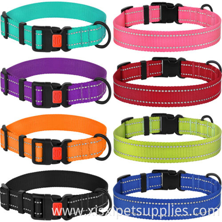 Reflective Safety Nylon Dog Collar for Dogs Puppy with custom size